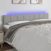 Image de vidaXL Tête de Lit à LED Meuble de Chambre à Coucher Accessoire de Lit Double Tête de Cadre de Lit Intérieur Gris Clair 3121618