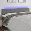 Image de Tête De Lit À Led Gris Foncé 160x5x78/88 Cm Tissu Vidaxl