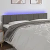 Image de vidaXL Tête de Lit à LED Meuble de Chambre à Coucher Accessoire de Lit Double Tête de Cadre de Lit Intérieur Gris Foncé 3121667