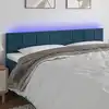 Image de Tête De Lit À Led Bleu Foncé 200x5x78/88 Cm Velours Vidaxl