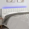 Image de Tête De Lit À Led Blanc 160x5x78/88 Cm Similicuir Vidaxl