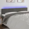 Image de vidaXL Tête de Lit à LED Meuble de Chambre à Coucher Accessoire de Lit Double Tête de Cadre de Lit Intérieur Gris Foncé 3121807