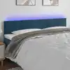 Image de Tête De Lit À Led Bleu Foncé 180x5x78/88 Cm Velours Vidaxl