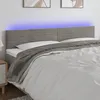 Image de Tête De Lit À Led Gris Clair 200x5x78/88 Cm Velours Vidaxl
