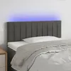 Image de vidaXL Tête de Lit à LED Meuble de Chambre à Coucher Accessoire de Lit Simple Tête de Cadre de Lit Intérieur Gris Foncé 3121893