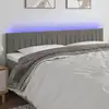 Image de Tête De Lit À Led Gris Clair 160x5x78/88 Cm Velours Vidaxl