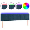 Image de Tête De Lit À Led Bleu Foncé 160x5x78/88 Cm Velours Vidaxl
