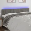 Image de Tête De Lit À Led Gris Clair 200x5x78/88 Cm Velours Vidaxl