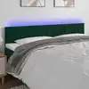 Image de Tête De Lit À Led Vert Foncé 200x5x78/88 Cm Velours Vidaxl