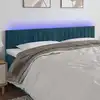 Image de Tête De Lit À Led Bleu Foncé 200x5x78/88 Cm Velours Vidaxl
