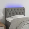 Image de vidaXL Tête de Lit à LED Meuble de Chambre à Coucher Accessoire de Lit Simple Tête de Cadre de Lit Intérieur Gris Clair 3121922