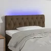 Image de vidaXL Tête de Lit à LED Meuble de Chambre à Coucher Accessoire de Lit Simple Tête de Cadre de Lit Intérieur Marron Foncé 3121933