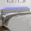 Image de Tête De Lit À Led Gris Clair 180x7x78/88 Cm Tissu Vidaxl