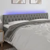 Image de Tête De Lit À Led Gris Foncé 180x7x78/88 Cm Tissu Vidaxl
