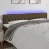 Image de Tête De Lit À Led Marron Foncé 180x7x78/88 Cm Tissu Vidaxl