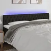 Image de Tête De Lit À Led Noir 200x7x78/88 Cm Tissu Vidaxl
