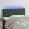 Image de vidaXL Tête de Lit à LED Meuble de Chambre à Coucher Accessoire de Lit Simple Tête de Cadre de Lit Intérieur Vert Foncé 3121987