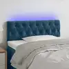 Image de Tête De Lit À Led Bleu Foncé 100x7x78/88 Cm Velours Vidaxl