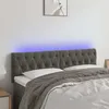 Image de Tête De Lit À Led Gris Foncé 144x7x78/88 Cm Velours Vidaxl