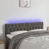 Image de vidaXL Tête de lit à LED Gris foncé 160x7x78/88 cm Velours 3122003