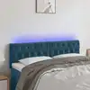 Image de Tête De Lit À Led Bleu Foncé 160x7x78/88 Cm Velours Vidaxl