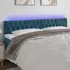 Image de T  te De Lit    Led Bleu Fonc © 180x7x78/88 Cm Velours Vidaxl
