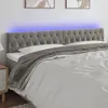 Image de Tête De Lit À Led Gris Clair 200x7x78/88 Cm Velours Vidaxl