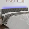 Image de Tête De Lit À Led Gris Foncé 200x7x78/88 Cm Velours Vidaxl