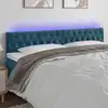 Image de Tête De Lit À Led Bleu Foncé 200x7x78/88 Cm Velours Vidaxl
