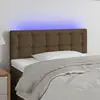 Image de Tête De Lit À Led Marron Foncé 100x5x78/88 Cm Tissu Vidaxl