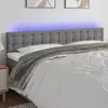 Image de Tête De Lit À Led Gris Foncé 160x5x78/88 Cm Tissu Vidaxl