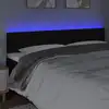 Image de Tête De Lit À Led Noir 200x5x78/88 Cm Tissu Vidaxl