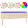 Image de Tête De Lit À Led Crème 200x5x78/88 Cm Tissu Vidaxl