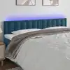 Image de Tête De Lit À Led Bleu Foncé 200x5x78/88 Cm Velours Vidaxl