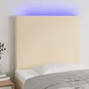 Image de Tête De Lit À Led Crème 100x5x118/128 Cm Tissu Vidaxl