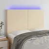 Image de Tête De Lit À Led Crème 144x5x118/128 Cm Tissu Vidaxl