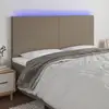 Image de Tête De Lit À Led Taupe 180x5x118/128 Cm Tissu Vidaxl