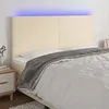 Image de Tête De Lit À Led Crème 200x5x118/128 Cm Tissu Vidaxl