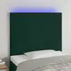 Image de Tête De Lit À Led Vert Foncé 80x5x118/128 Cm Velours Vidaxl