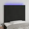Image de Tête De Lit À Led Noir 90x5x118/128 Cm Velours Vidaxl