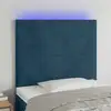 Image de Tête De Lit À Led Bleu Foncé 100x5x118/128 Cm Velours Vidaxl