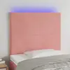 Image de Tête De Lit À Led Rose 100x5x118/128 Cm Velours Vidaxl