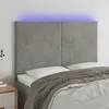 Image de Tête De Lit À Led Gris Clair 144x5x118/128 Cm Velours Vidaxl