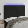 Image de Tête De Lit À Led Noir 144x5x118/128 Cm Velours Vidaxl