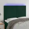 Image de Tête De Lit À Led Vert Foncé 144x5x118/128 Cm Velours Vidaxl