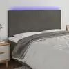 Image de Tête De Lit À Led Gris Foncé 160x5x118/128 Cm Velours Vidaxl