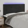 Image de Tête De Lit À Led Noir 160x5x118/128 Cm Velours Vidaxl