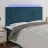 Image de Tête De Lit À Led Bleu Foncé 160x5x118/128 Cm Velours Vidaxl
