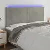 Image de Tête De Lit À Led Gris Clair 180x5x118/128 Cm Velours Vidaxl