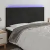 Image de Tête De Lit À Led Noir 180x5x118/128 Cm Velours Vidaxl
